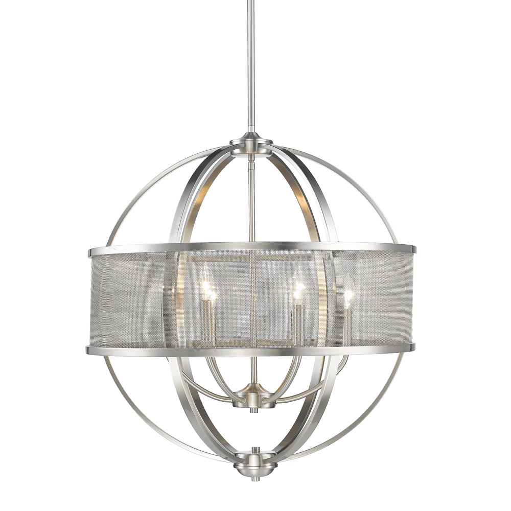 Golden Lighting Colson 6-light Chandelier in Pewter and Pewter shade